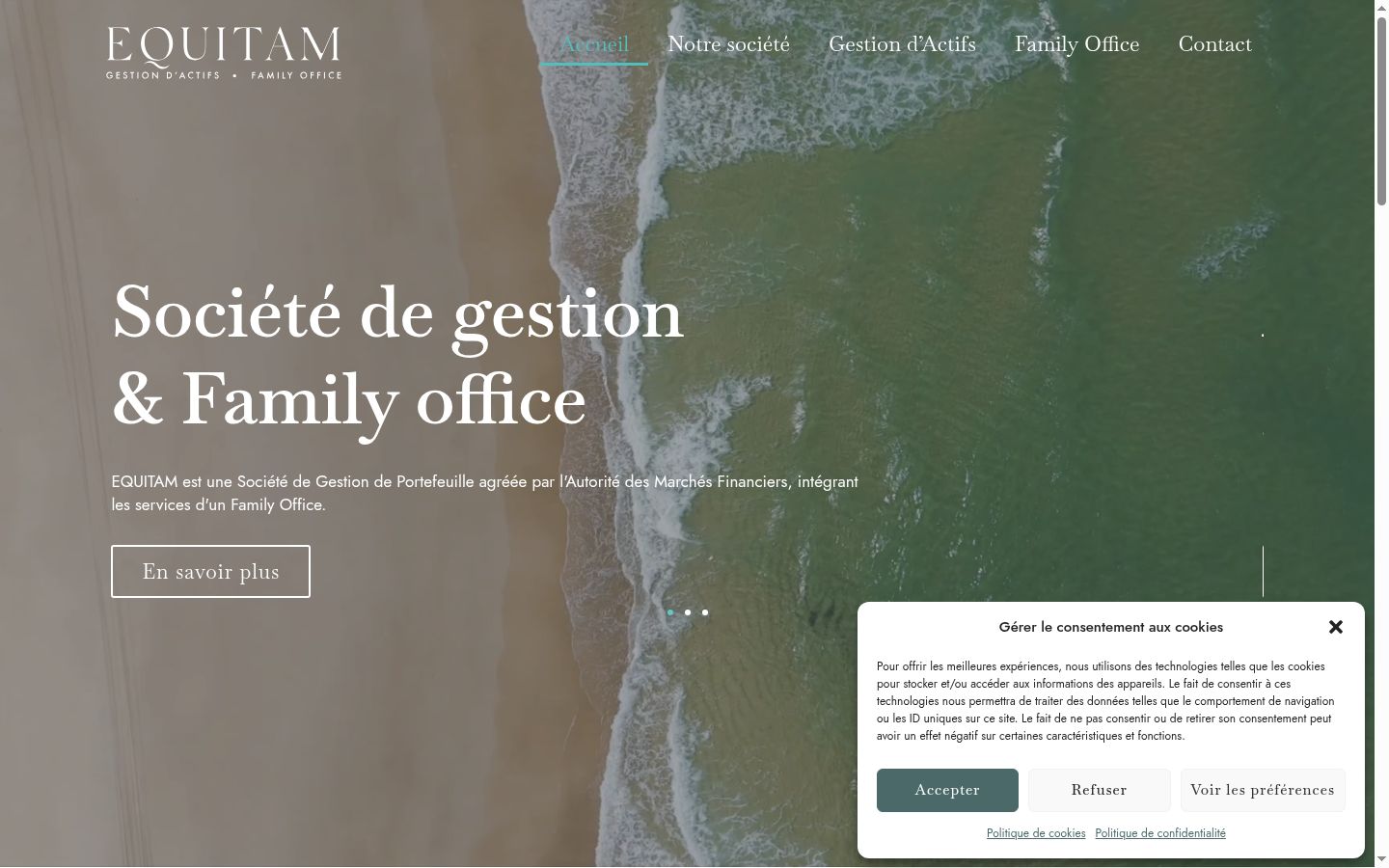 Captura de ecrã do banner de consentimento apresentado antes de qualquer interação