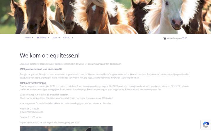 Skärmbild av equitesse.nl