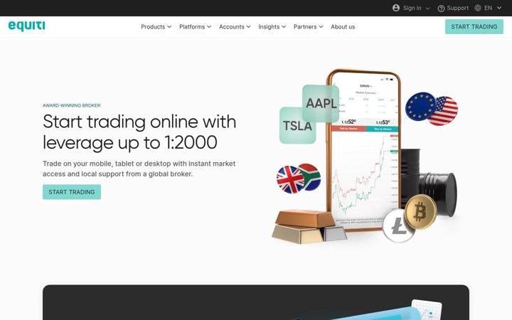 Screenshot of equiti.com