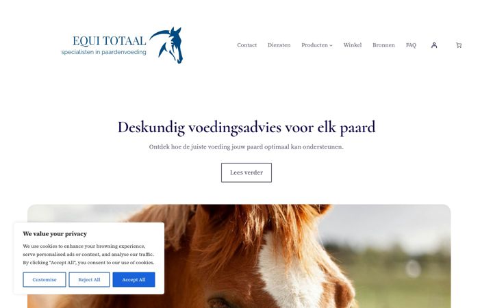 Skärmbild av equitotaal.nl