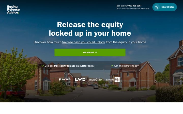 Screenshot of equityreleaseadvice.co.uk