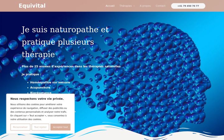 Screenshot van equivital.ch