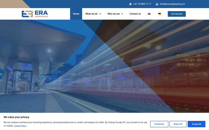 Screenshot van era-engineering.ch