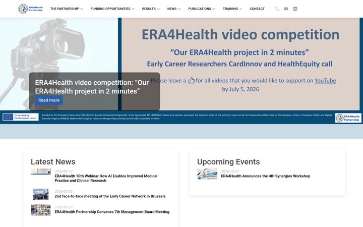 Screenshot stránky era4health.eu