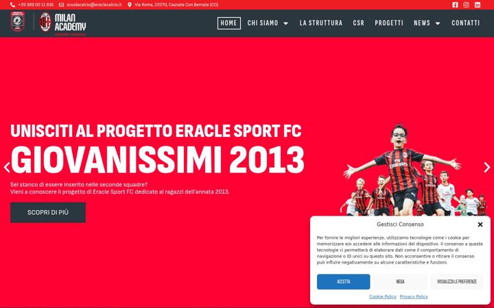 Ekraanipilt saidist eraclecalcio.it