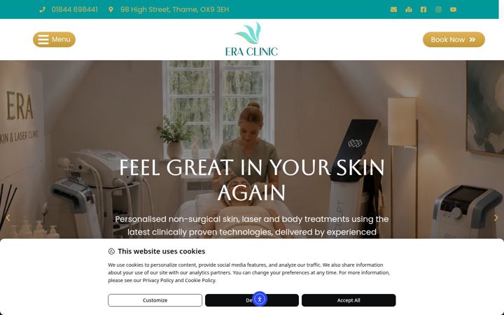 Screenshot von eraclinics.co.uk