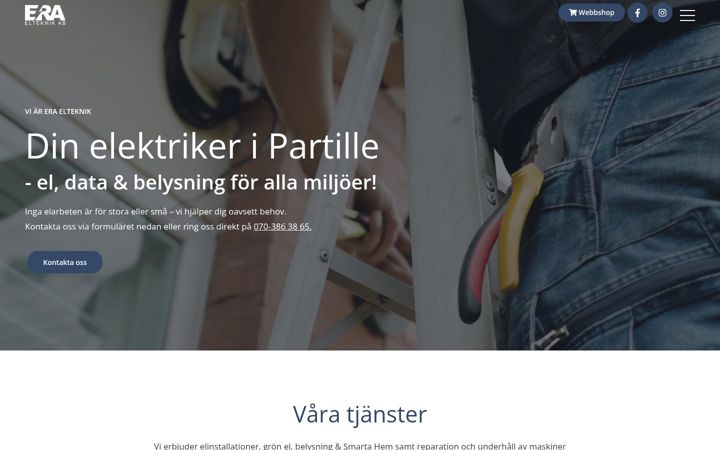Screenshot του eraelteknik.se