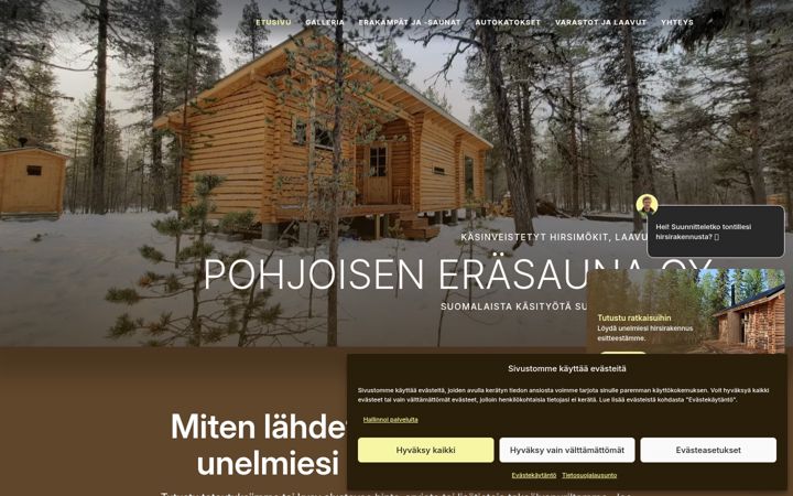 Kuvakaappaus sivustosta erakamppa.fi