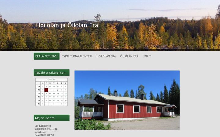 Kuvakaappaus sivustosta erala.fi