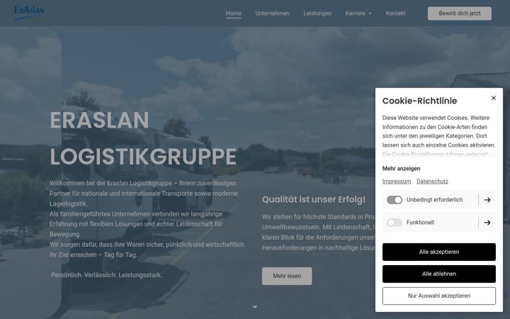 Képernyőkép: eraslan-logistikgruppe.de