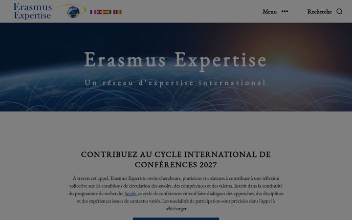 Screenshot stránky erasmus-expertise.org