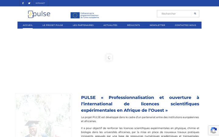 Screenshot stránky erasmus-pulse.eu