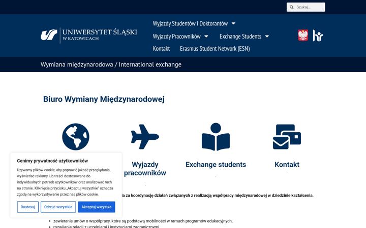 Skærmbillede af erasmus.us.edu.pl