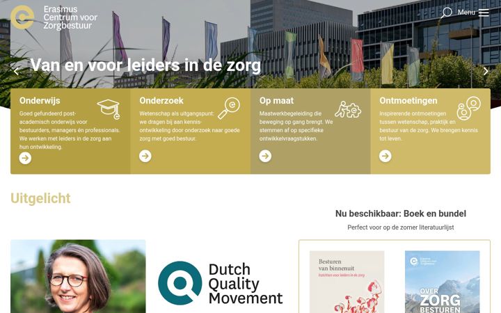 Skärmbild av erasmuscentrumzorgbestuur.nl