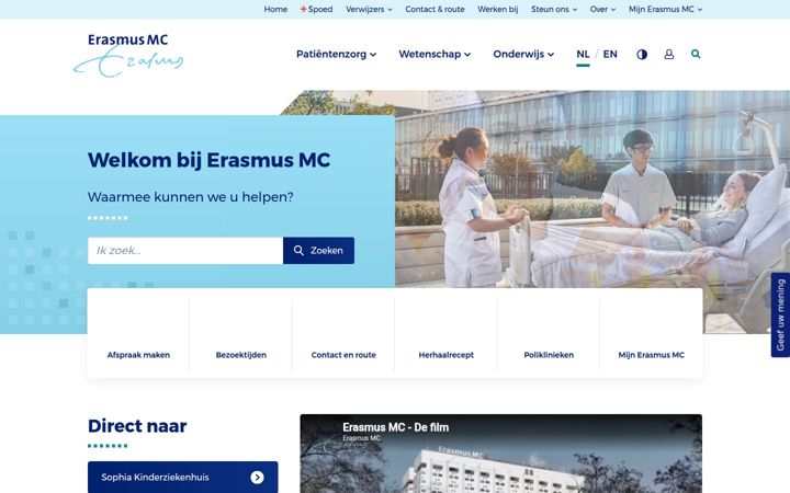 Screenshot of erasmusmc.nl
