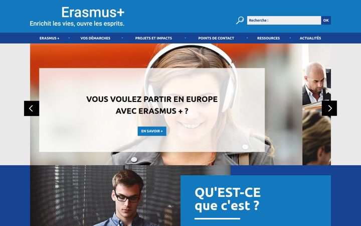 Screenshot of erasmusplus.fr