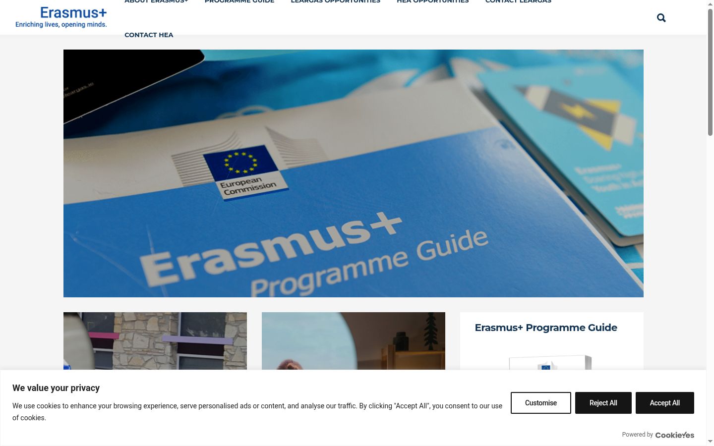 Screenshot des Einwilligungsbanners vor jeglicher Interaktion