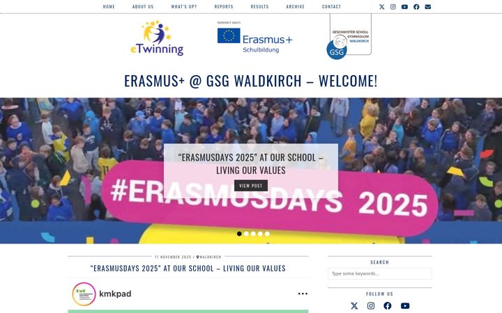 Screenshot stránky erasmusplusatgsgwaldkirch.eu