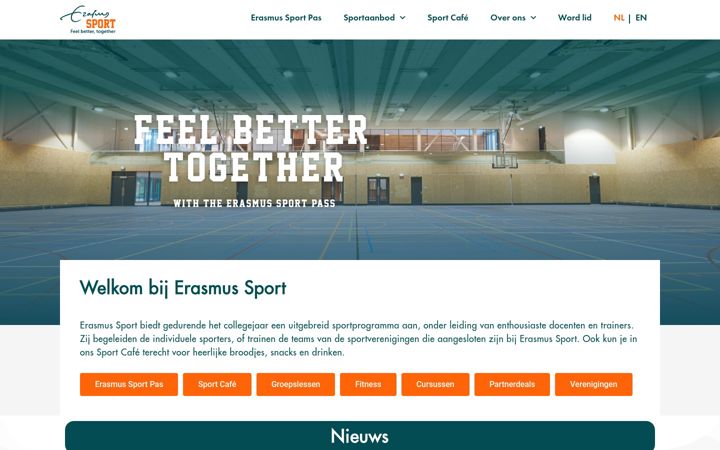 Skjermbilde av erasmussport.nl