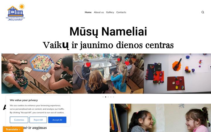 Screenshot stránky erasmusvilnius.altervista.org