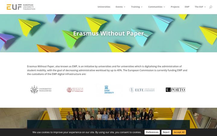 Screenshot of erasmuswithoutpaper.eu