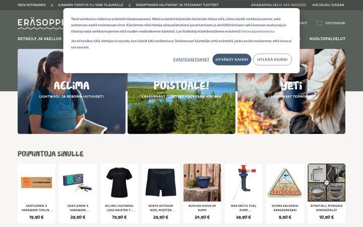 Kuvakaappaus sivustosta erasoppi.fi