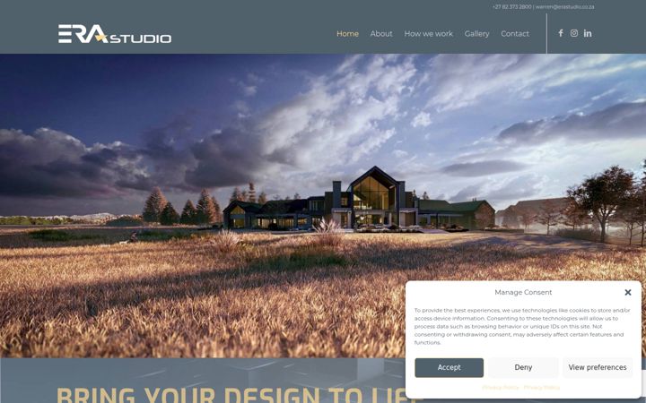 Snímek obrazovky erastudio.co.za