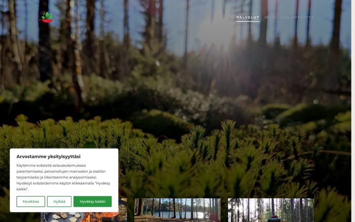 Kuvakaappaus sivustosta eratuokio.fi