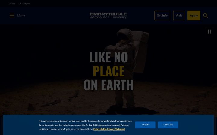 Screenshot di erau.edu