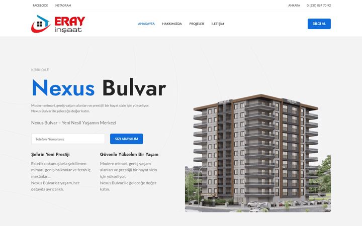Screenshot of erayinsaat.com.tr