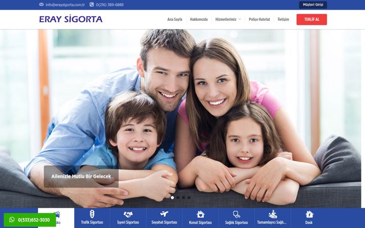 Captura de ecrã de eraysigorta.com.tr