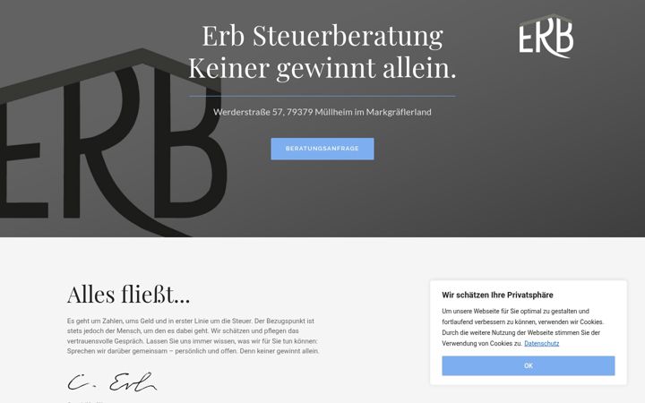 Екранна снимка на erb-steuerberatung.de