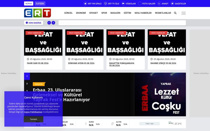 Captura de ecrã de erbaaradyotv.com.tr