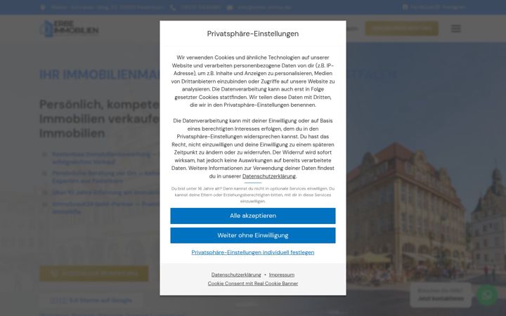 Screenshot van erbe-immo.de
