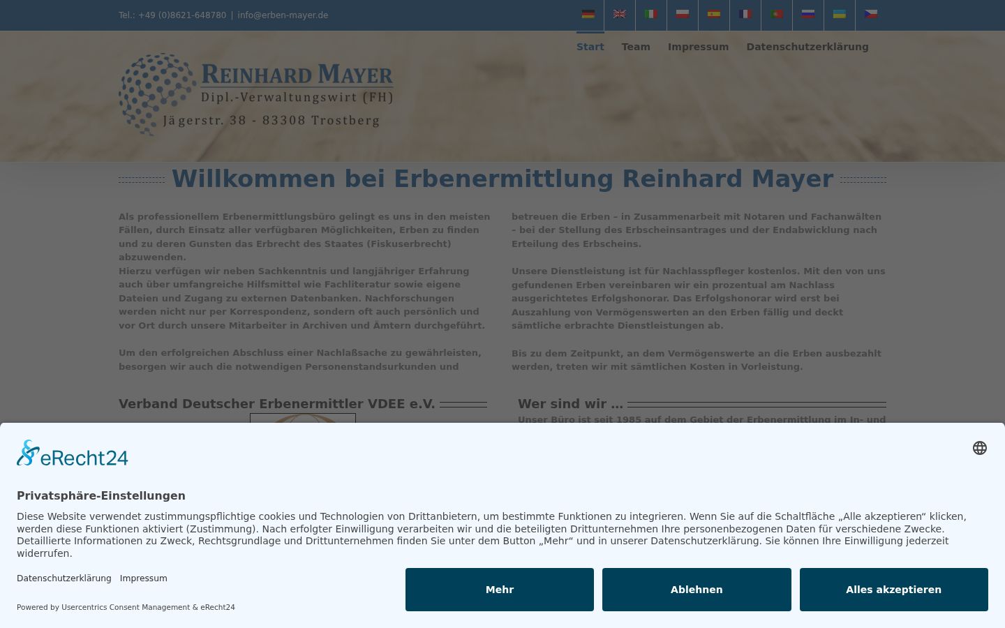 Ekrānuzņēmums ar piekrišanas baneri, kas tika rādīts pirms jebkādas mijiedarbības