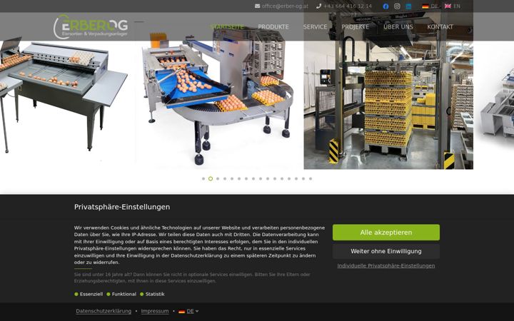 Screenshot von erber-og.at
