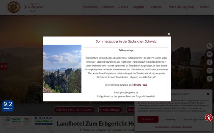 Екранна снимка на erbgericht.de