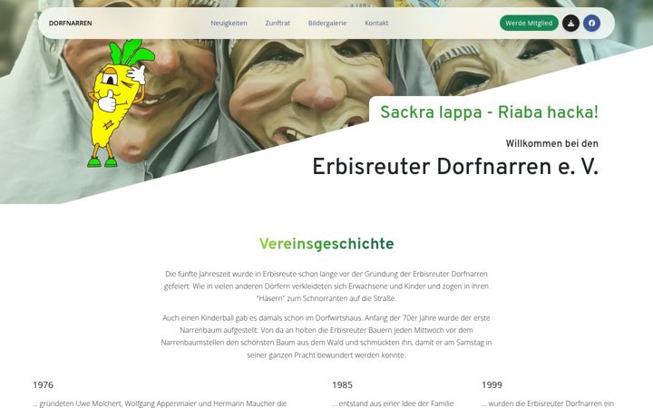 Екранна снимка на erbisreuter-dorfnarren.de