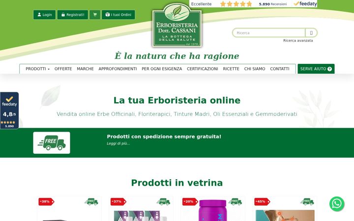 Ekraanipilt saidist erboristeriadottorcassani.it