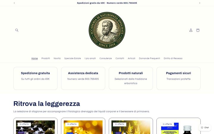 Ekraanipilt saidist erboristeriaippocrate.it