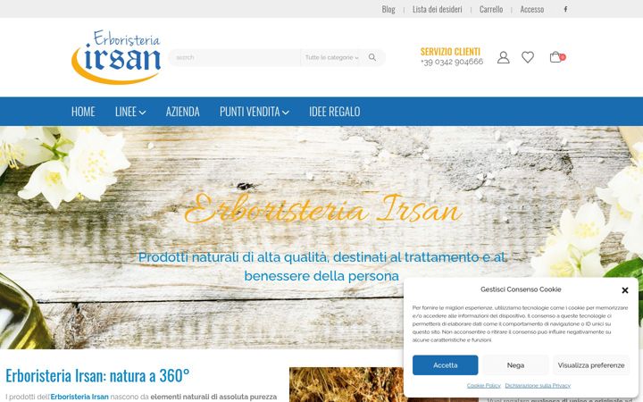 Ekraanipilt saidist erboristeriairsan.it