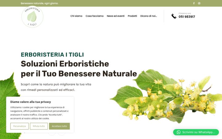 Ekraanipilt saidist erboristeriaitigli.it