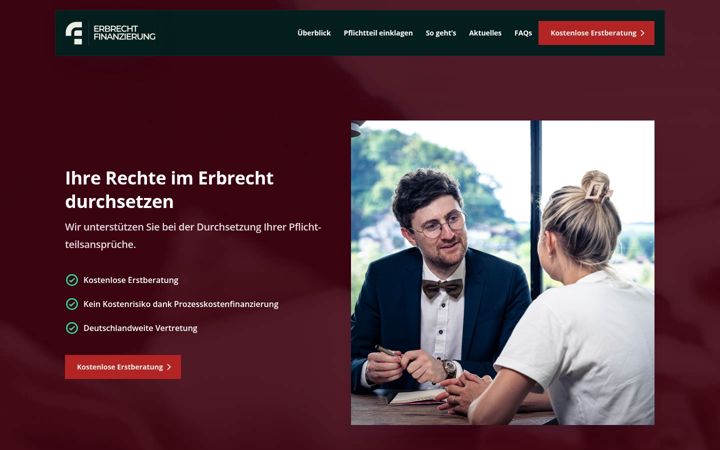Screenshot van erbrecht-finanzierung.de