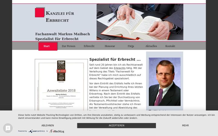 Screenshot van erbrecht-maibach.de