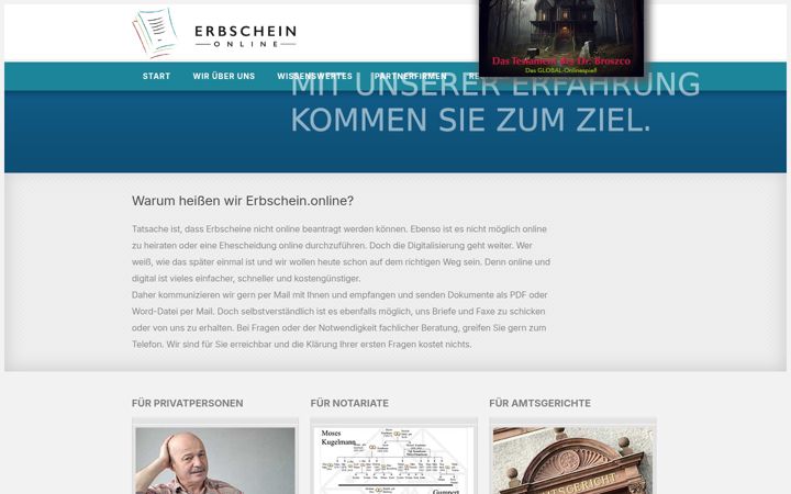 Zrzut ekranu erbscheinsantrag-online.de