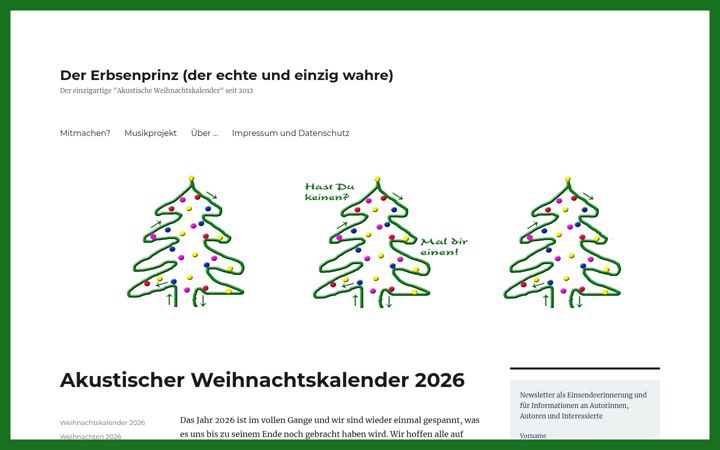 Skjámynd af erbsenprinz.de