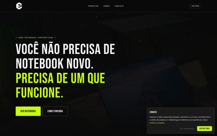 Ekrano kopija erbsinformatica.com.br