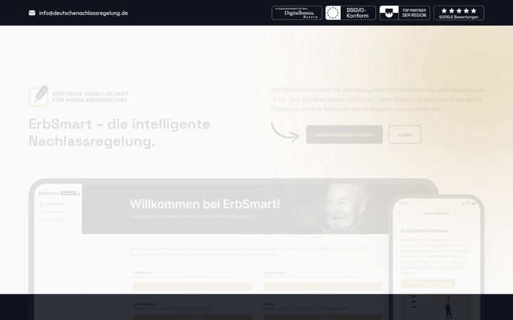Skjámynd af erbsmart.de