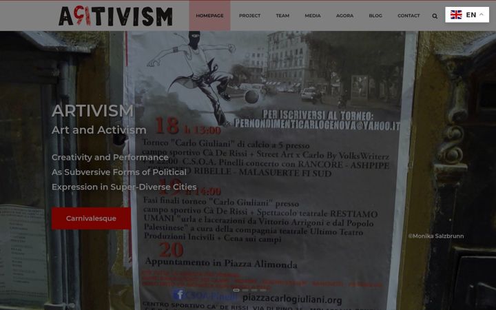 Skärmbild av erc-artivism.ch