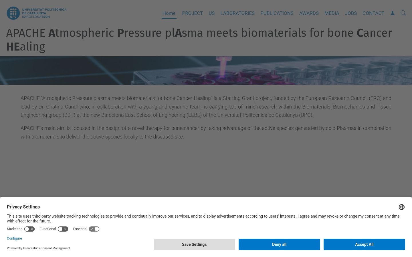 Screenshot of the consent banner shown before any interaction